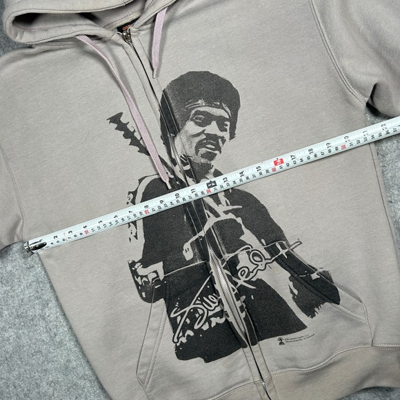 Artimonde Jimi Hendrix Hoodie Mens Medium grey full zip rock 2011 graphic - Picture 4 of 15